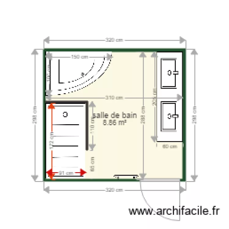 Salle de bain rossfeld. Plan de 