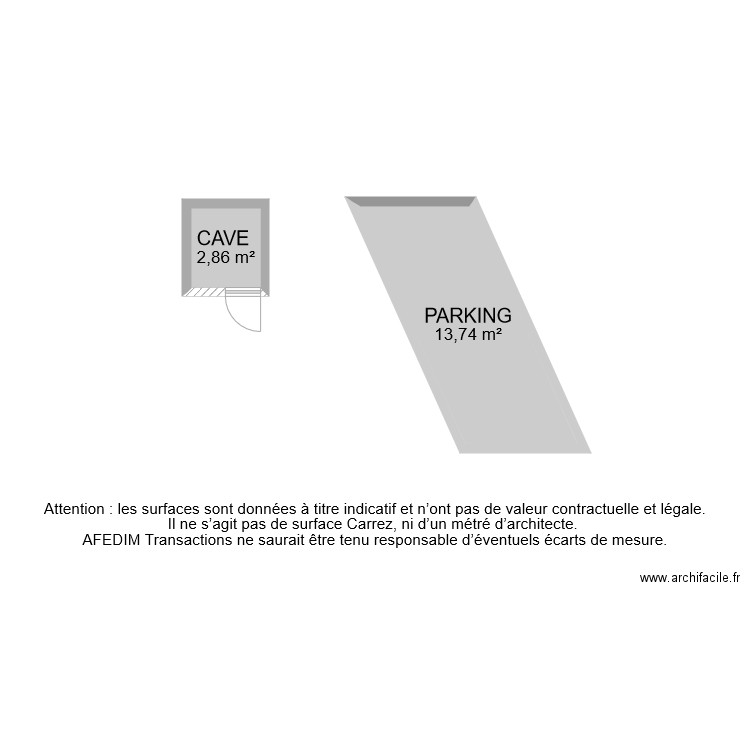 BI 7852 ANNEXES. Plan de 2 pièces et 17 m2