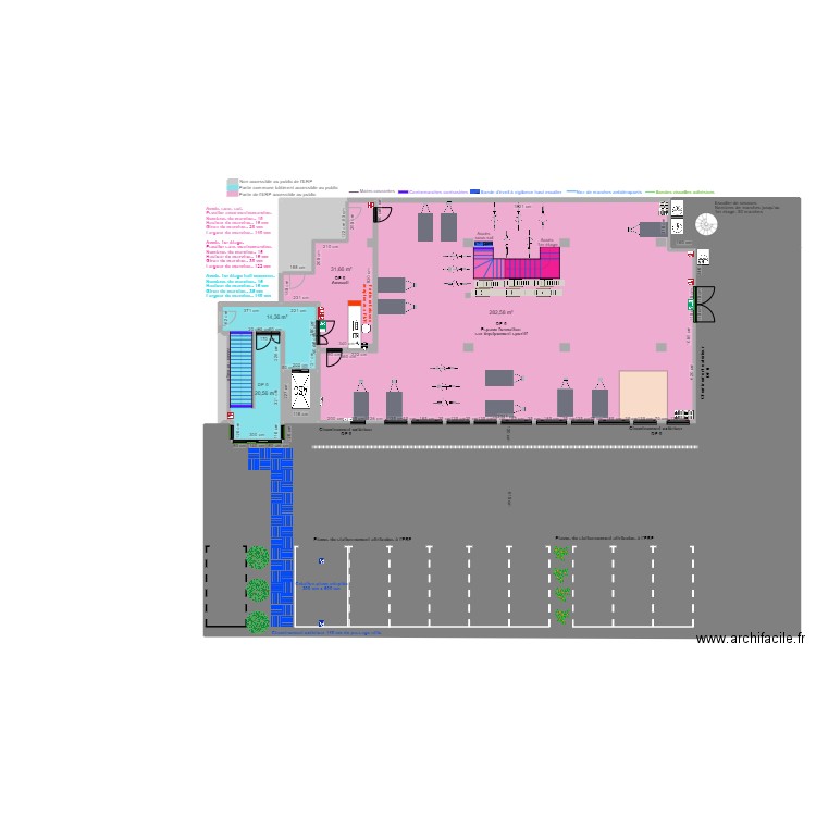 KINESPORT RDC + EXTERIEUR APRES TRAVAUX. Plan de 11 pièces et 955 m2