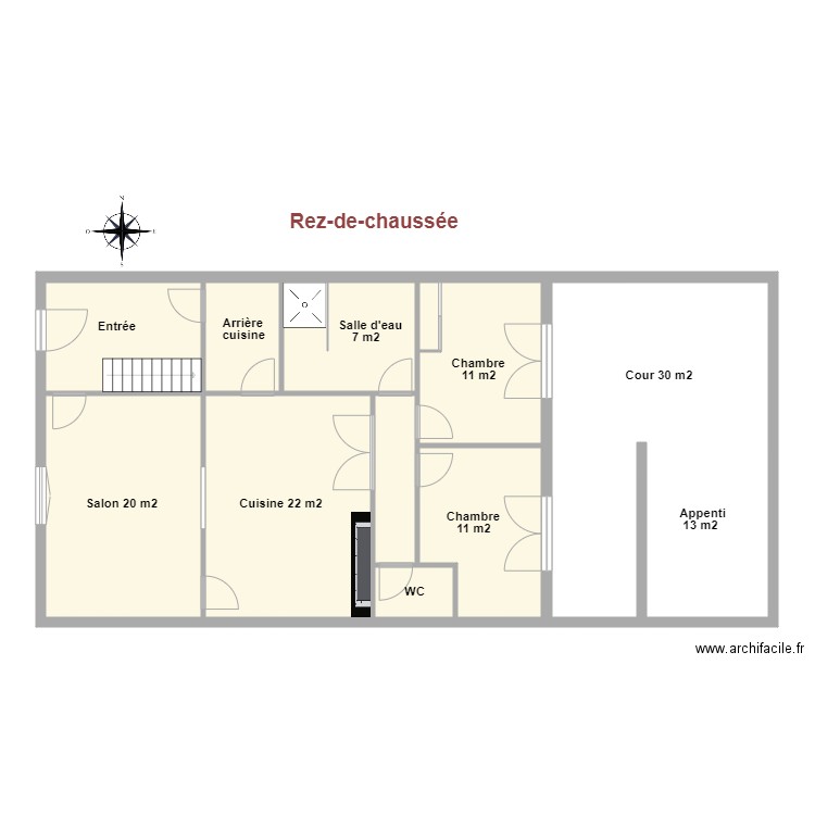 rdc Chatton Masseube. Plan de 11 pièces et 134 m2