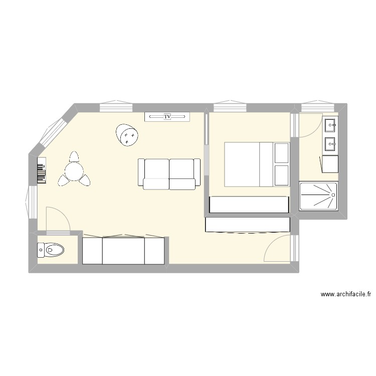 sarrion. Plan de 3 pièces et 37 m2