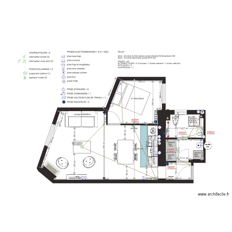 projet seveste plan électrique V2. Plan de 0 pièce et 0 m2