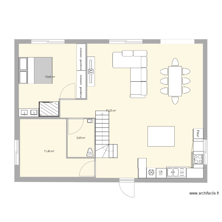 Maison. Plan de 4 pièces et 119 m2