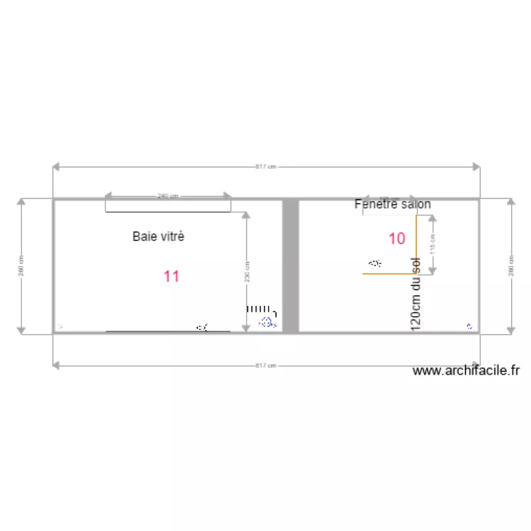 MUR SALON 1. Plan de 