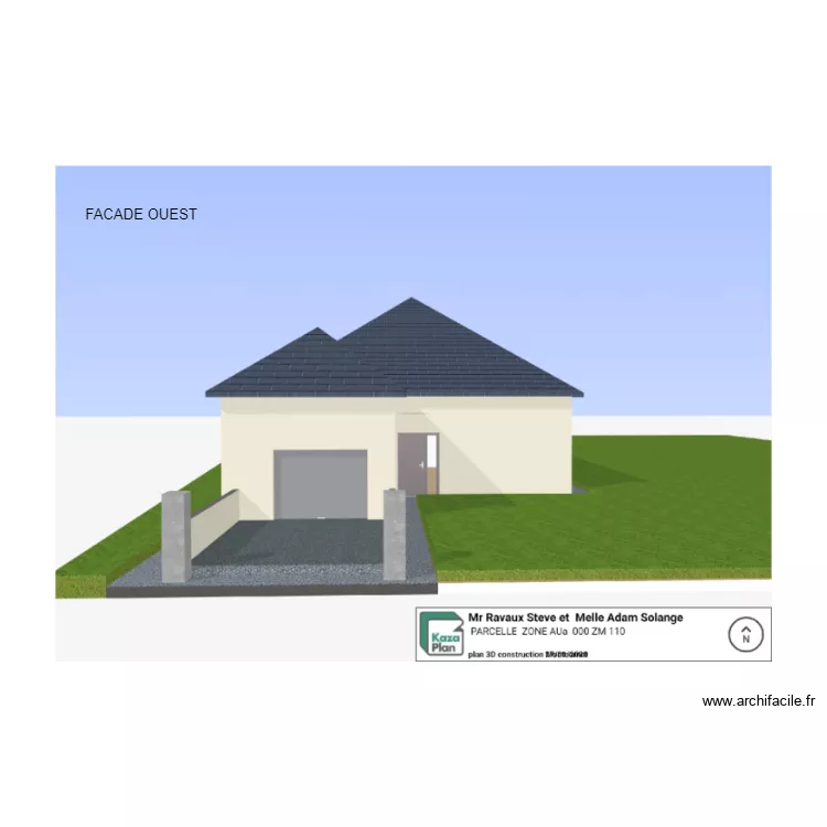 FACADE OUEST. Plan de FACADE OUEST. Plan de