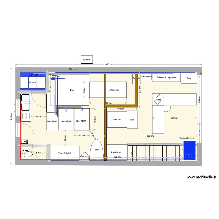 Nieul - Refroidisseur. Plan de 5 pièces et 74 m2