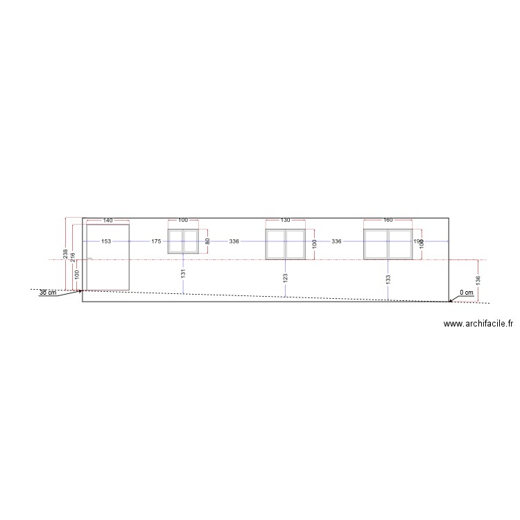 façade Ouest. Plan de 0 pièce et 0 m2