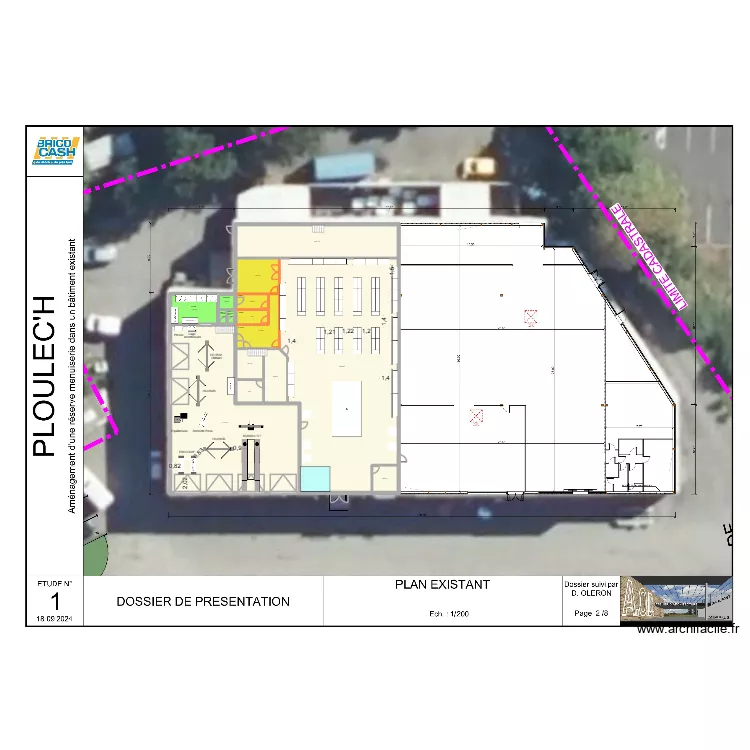 LANNION Atelier. Plan de 15  et 728 m²