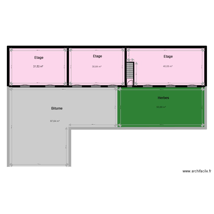 Centre Médical Bâtiment arrière  extension + étage. Plan de 12 pièces et 487 m2