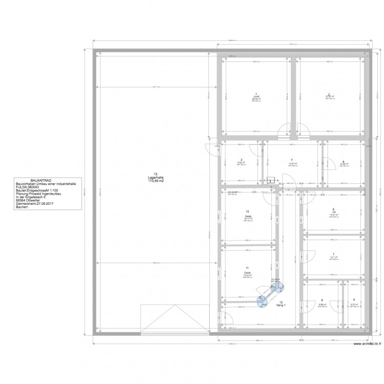 fulda hall coupe 2. Plan de 0 pièce et 0 m2