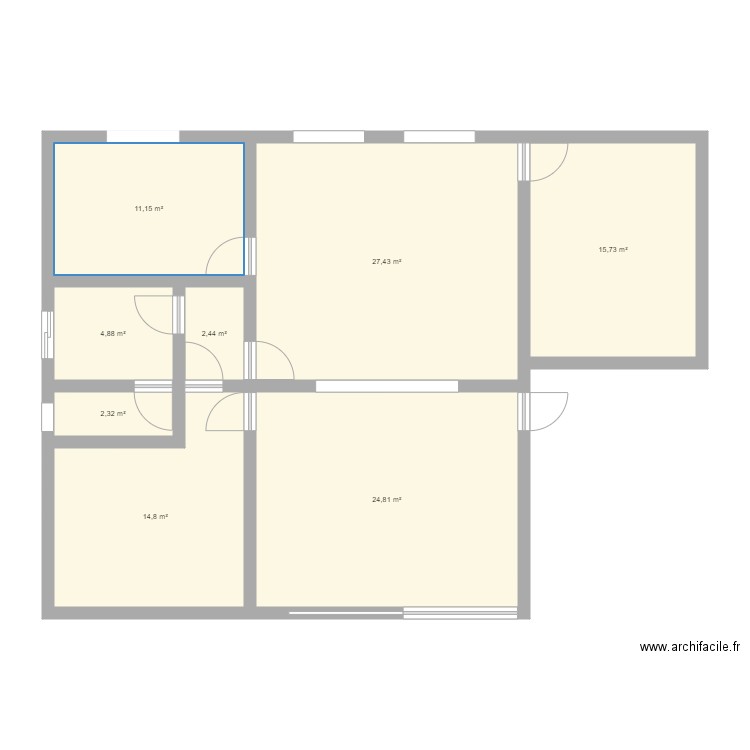 Savonnerie. Plan de 8 pièces et 104 m2