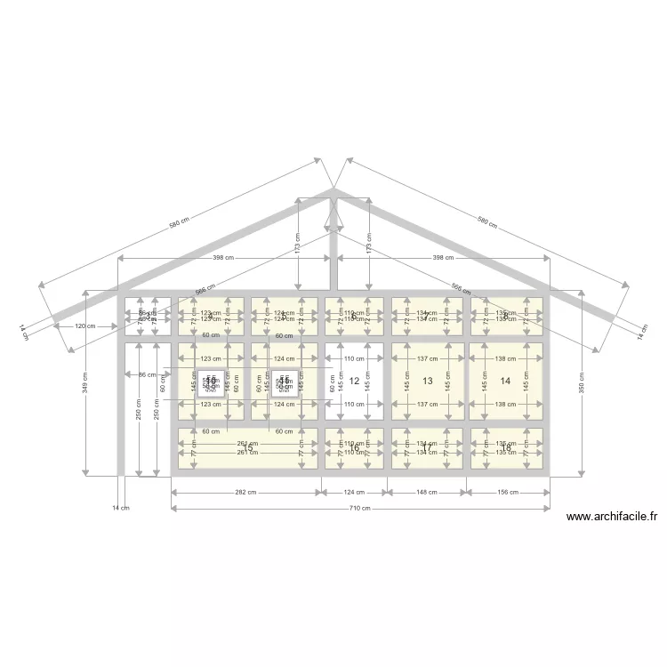 menuiserie fa&ccedil;ade Nord. Plan de 