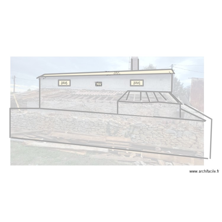 façade sud - ouest pujols / ciron. Plan de 0 pièce et 0 m2