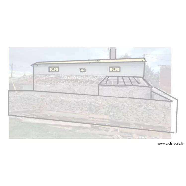 façade sud - ouest pujols / ciron. Plan de façade sud - ouest pujols / ciron. Plan de