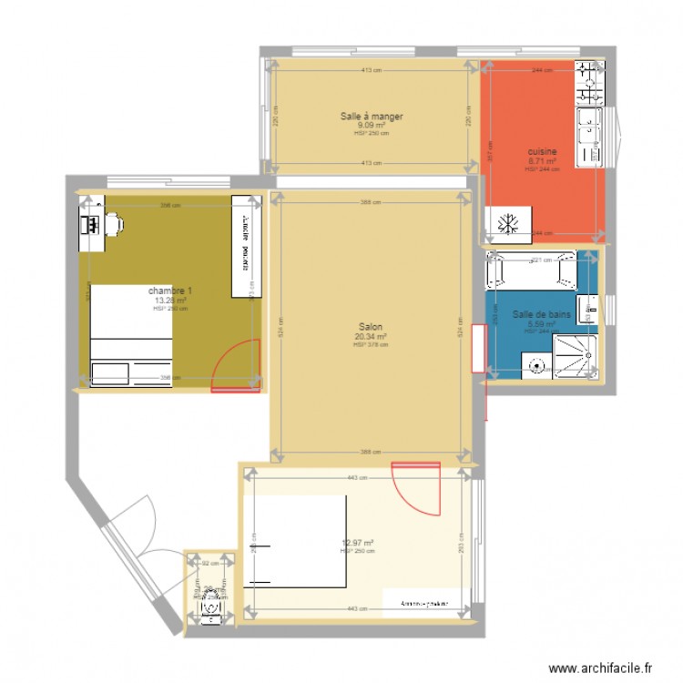 plan Saint François projet. Plan de 0 pièce et 0 m2