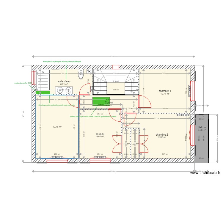 COMMANDRE R1 PROJET PLATRERIE. Plan de 0 pièce et 0 m2