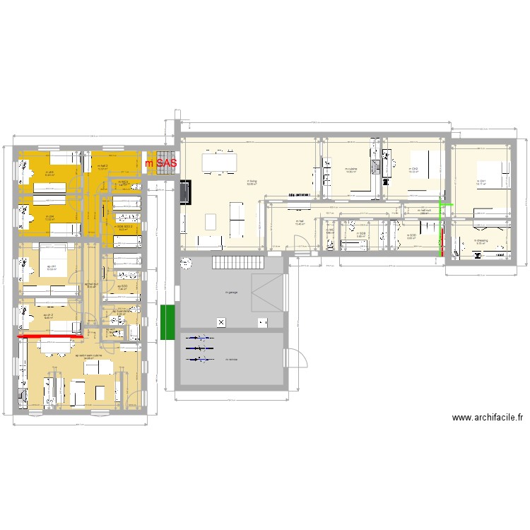 maison appart 2 chdécalé. Plan de 0 pièce et 0 m2