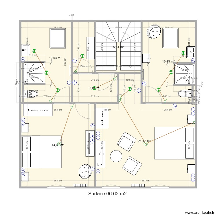 Dubessay 2eme etage surface 1. Plan de 0 pièce et 0 m2