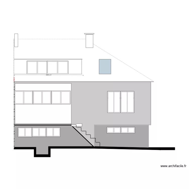 FACADE ARRIERE. Plan de 