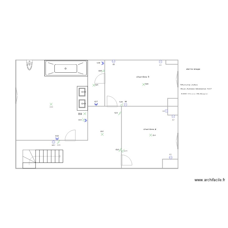 jules 2. Plan de 9 pièces et 68 m2