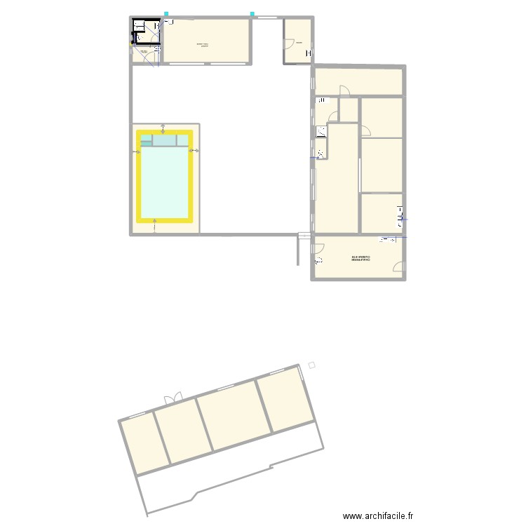 espace piscine. Plan de 22 pièces et 314 m2