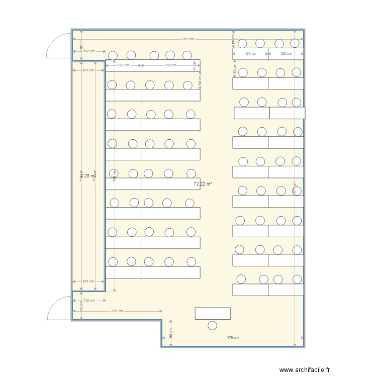 salle A04 Arcueil 76 places . Plan de 0 pièce et 0 m2