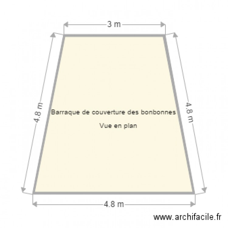 barraque pour bombonnes. Plan de 0 pièce et 0 m2