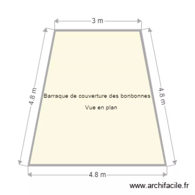 barraque pour bombonnes. Plan de 