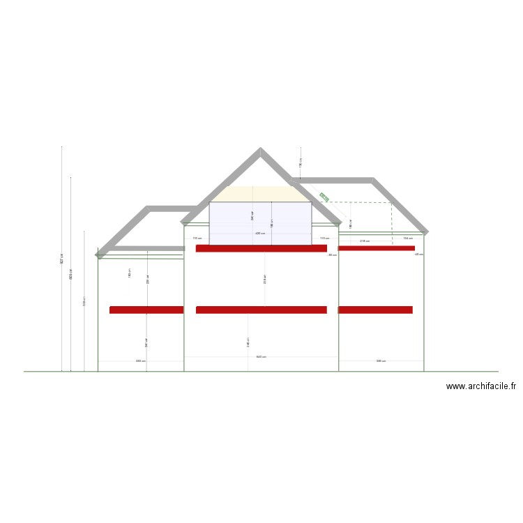 coupe facade maison potager bis. Plan de 0 pièce et 0 m2