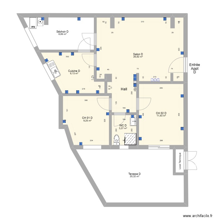 Projet Ghazela Appt D. Plan de 0 pièce et 0 m2