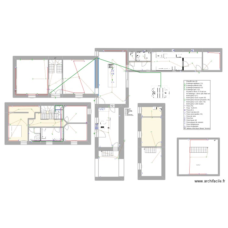 Charentaise. Plan de 26 pièces et 552 m2