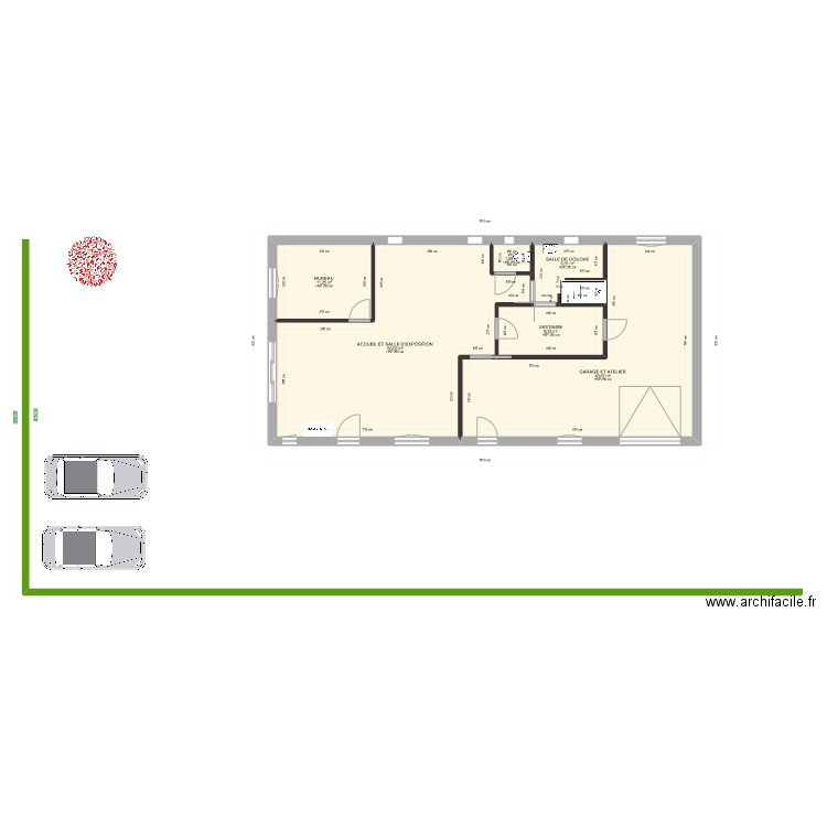 HANGAR ZONE 1. Plan de 6 pièces et 122 m2