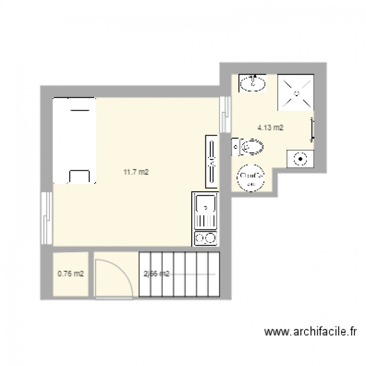 studette final. Plan de 0 pièce et 0 m2