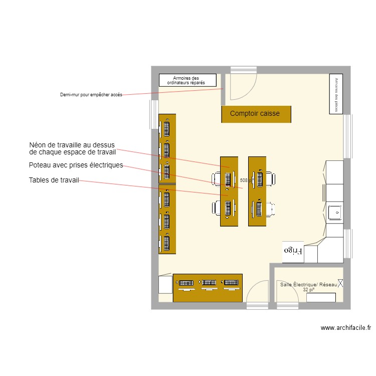 Atelier Informatique. Plan de 0 pièce et 0 m2