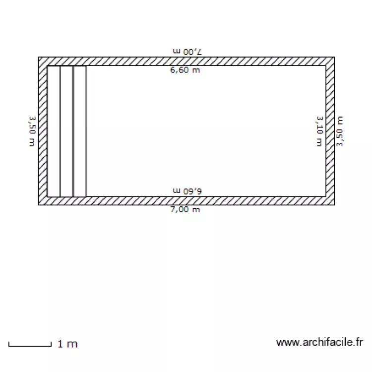 PISCINE COUPE . Plan de 