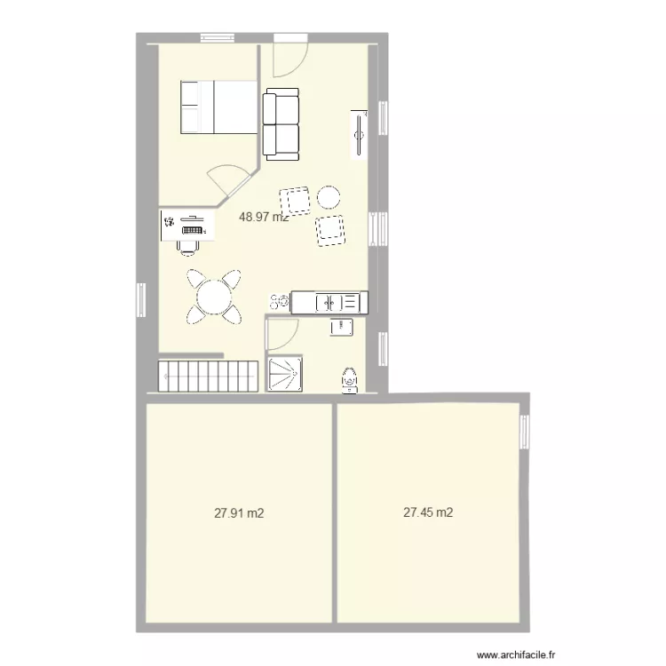 planAPP GRENIER AVEC PORTE ET FENETRE. Plan de 