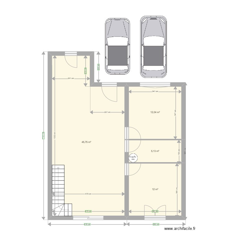 maison2. Plan de 4 pièces et 75 m2