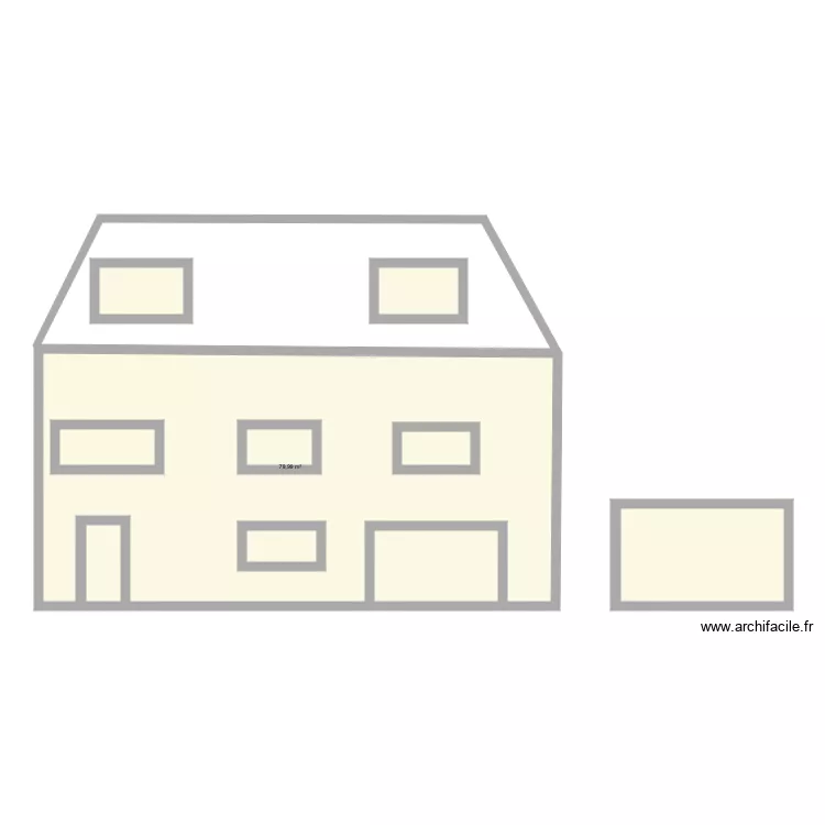 Maison face 2. Plan de 