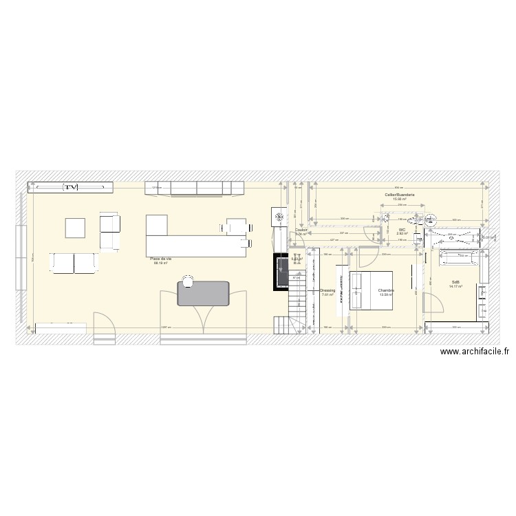 Plan avec Mobiliers. Plan de 0 pièce et 0 m2