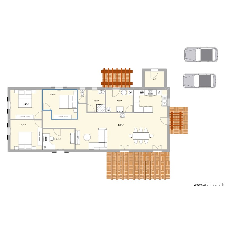 maison 1. Plan de 9 pièces et 118 m2