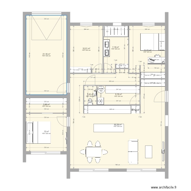 PLAN MAISON 1. Plan de 9 pièces et 121 m2