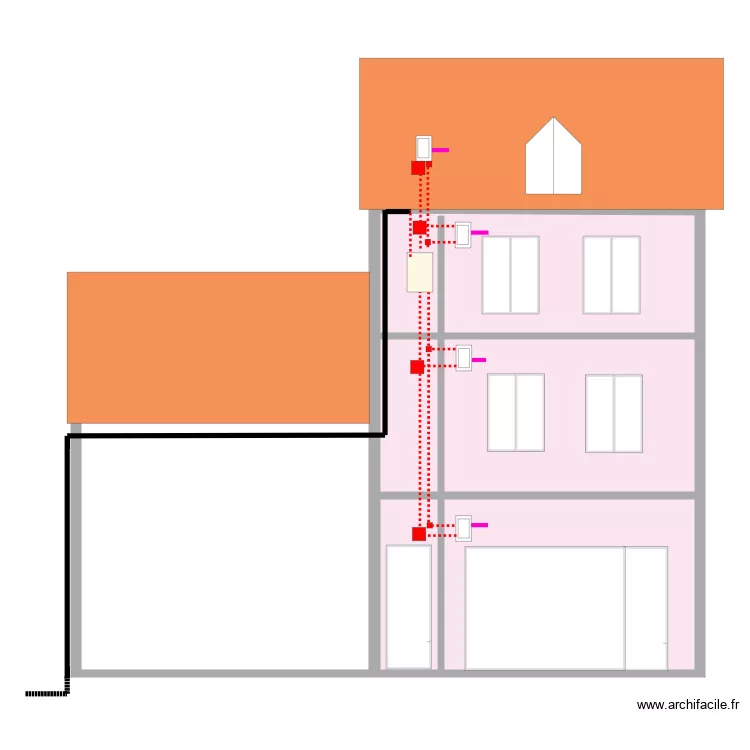 COURBET Fa&ccedil;ade NORD FUTURE. Plan de 