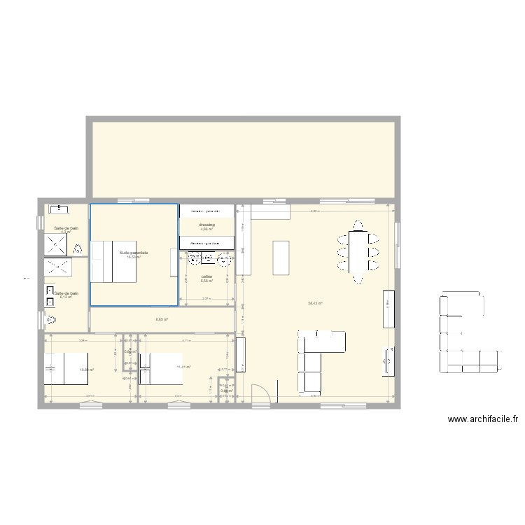 pedinielli 5. Plan de 12 pièces et 169 m2