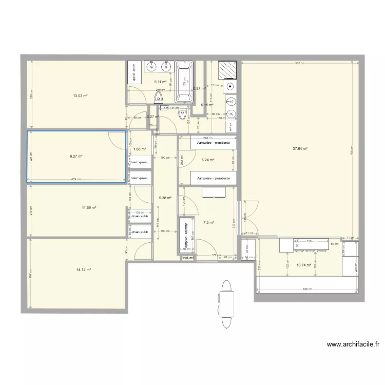 r&eacute;publique FINAL OPTION 31 Cuisine agrandie. Plan de 