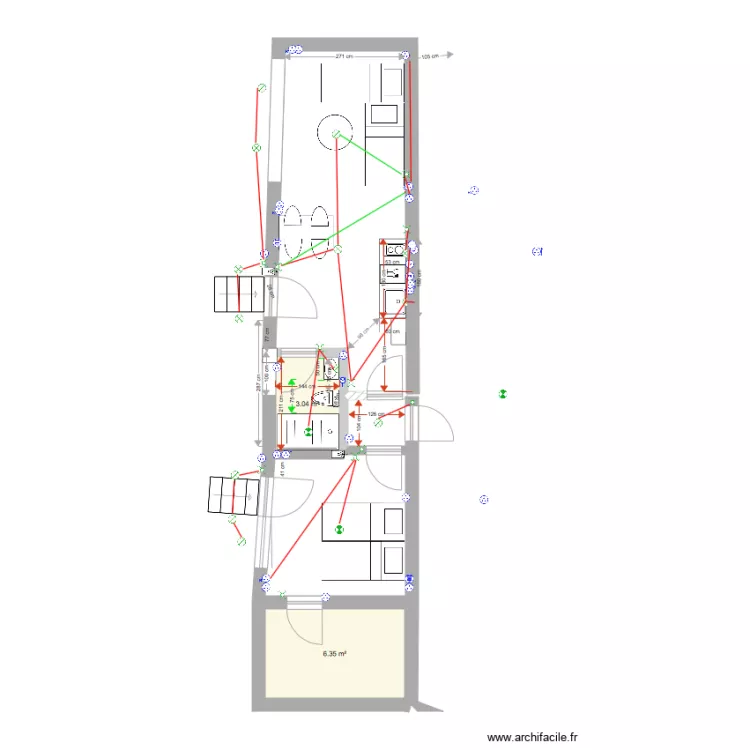 Qta Pequena Studios &eacute;lectricit&eacute;. Plan de 
