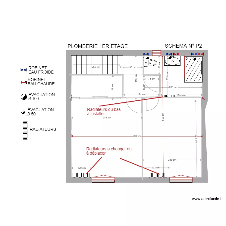 PLOMBERIE 1ER ETAGE. Plan de 