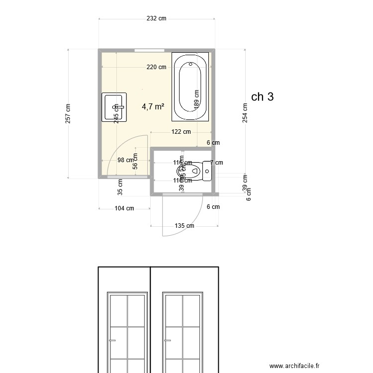maison bernadette slb. Plan de 1 pièce et 5 m2