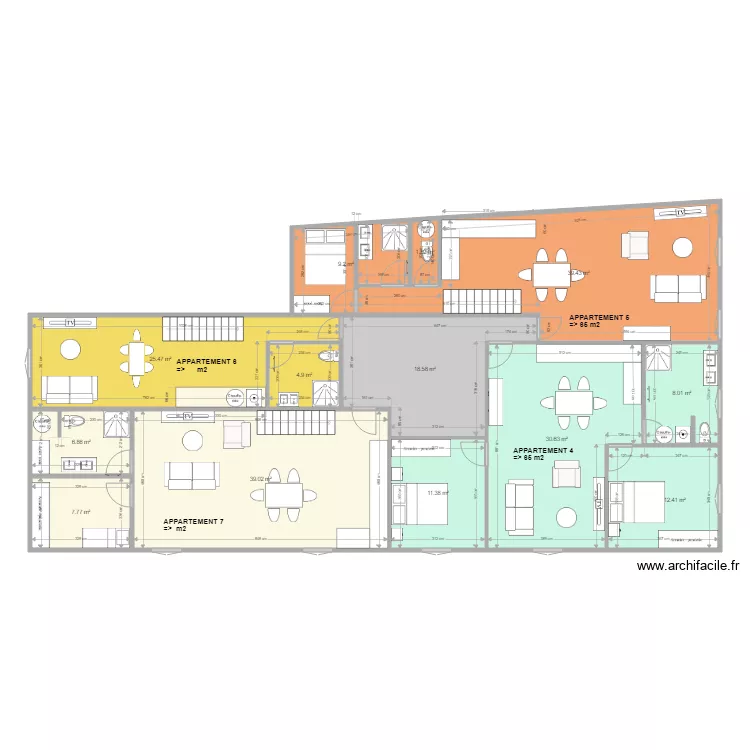 Immeuble Réalmont R2 étage dec 2019 changement cuisine wc cumulus . Plan de Immeuble Réalmont R2 étage dec 2019 changement cuisine wc cumulus . Plan de