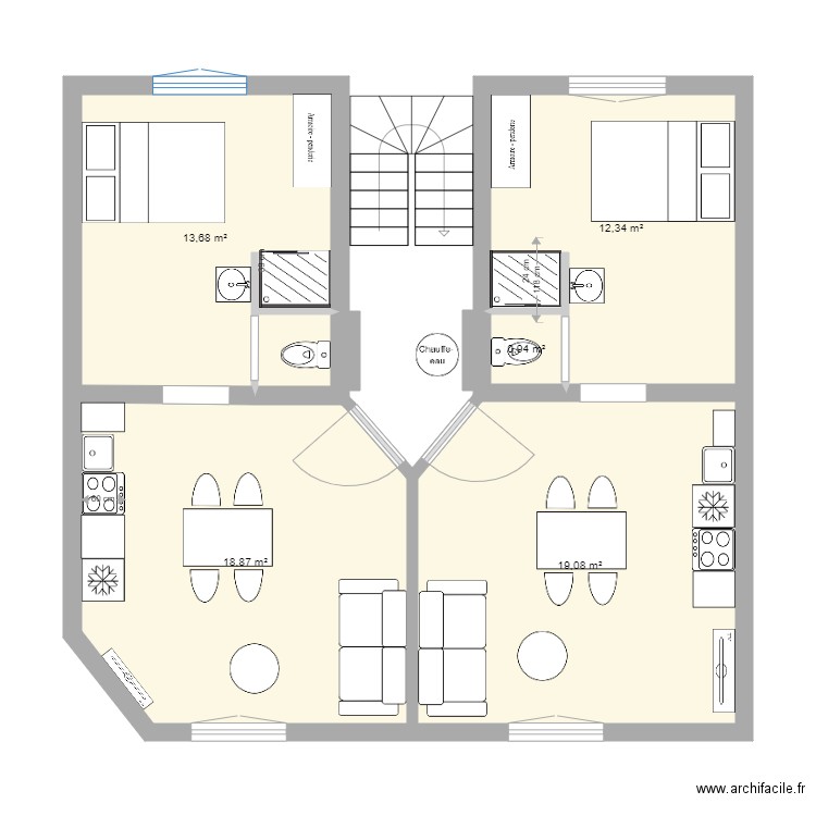 Maria Plan Feb Abbaye 32 Diag. Plan de 5 pièces et 65 m2