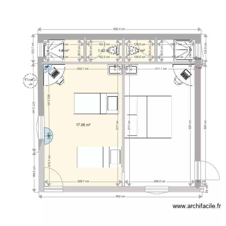 chambre 8. Plan de 